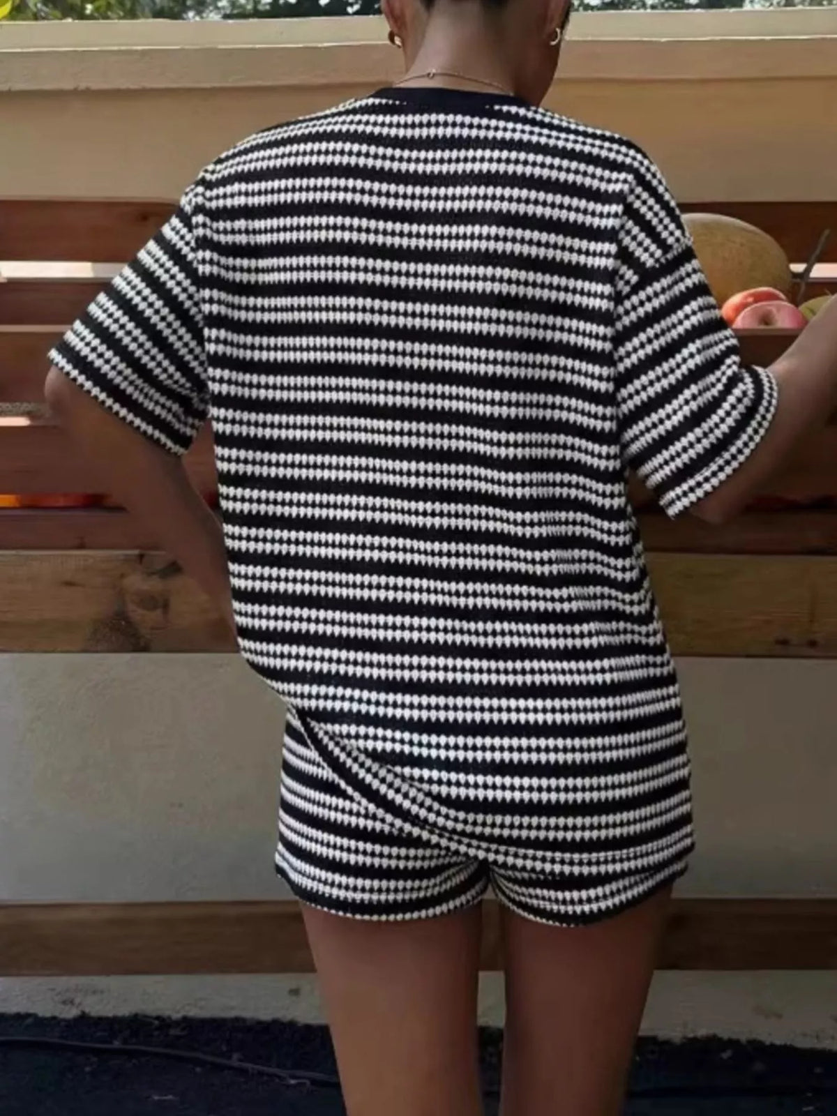 Breezy striped top and shorts set full look