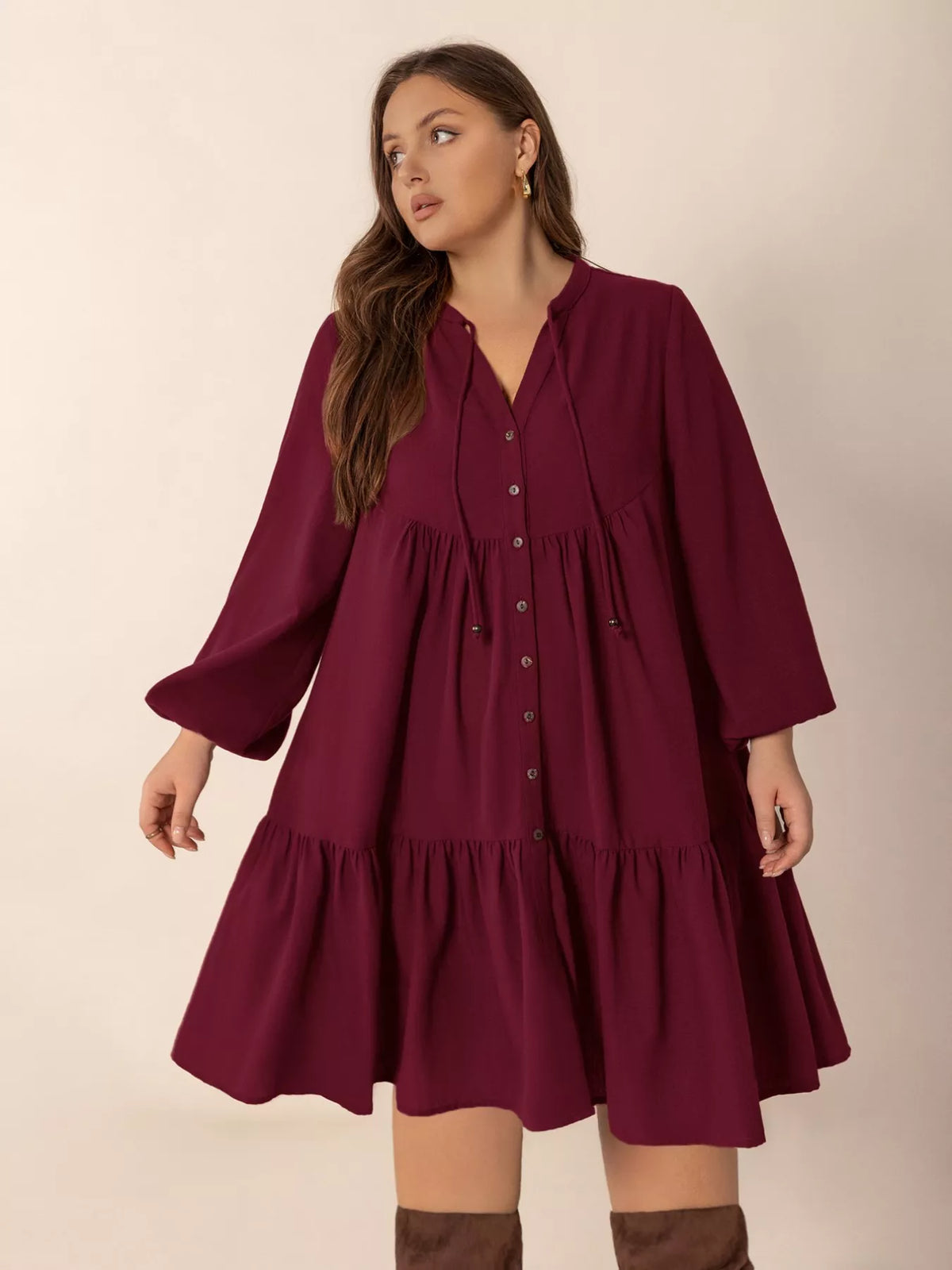 Balloon sleeve dress sleeve detail