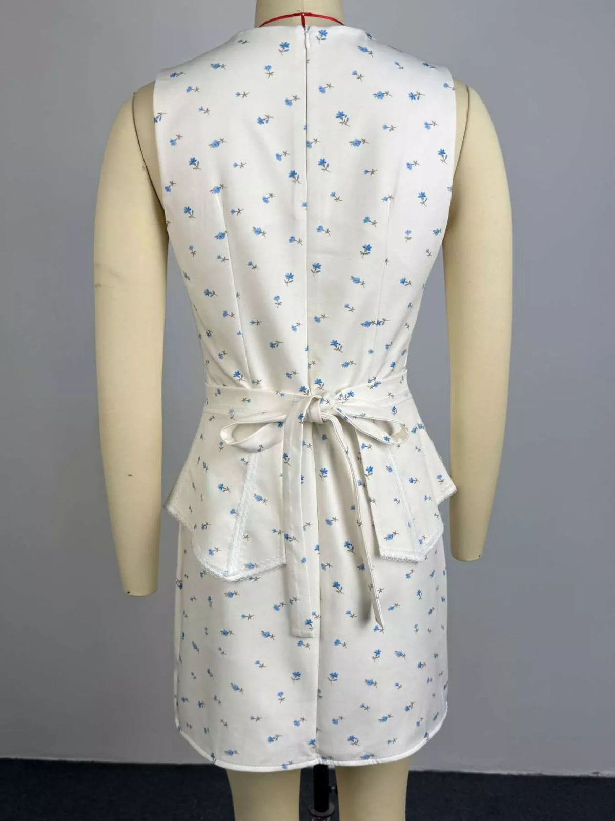 Floral sleeveless top and skirt matching set styled look