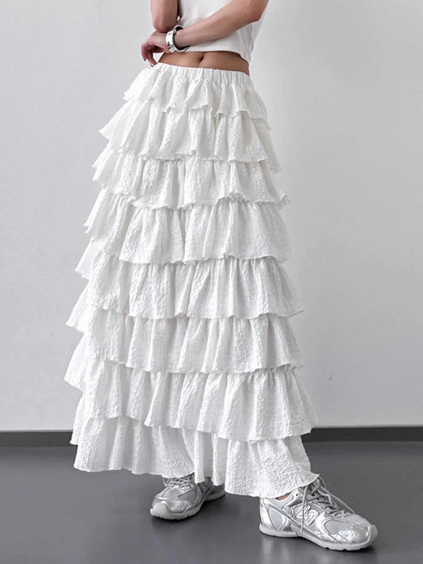 Ruffle Layered Maxi Skirt - Fashorio