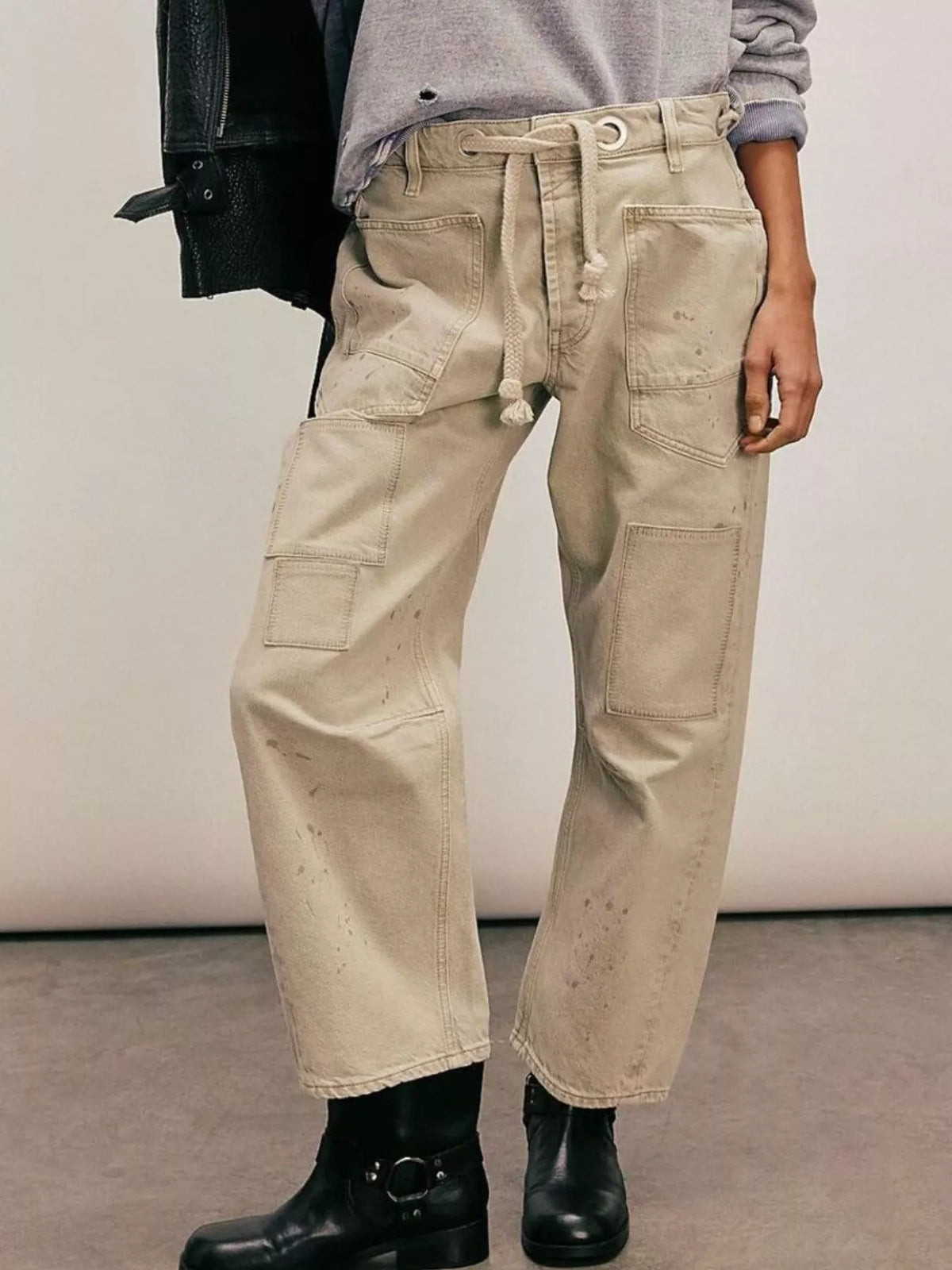 Washed jeans standing pose
