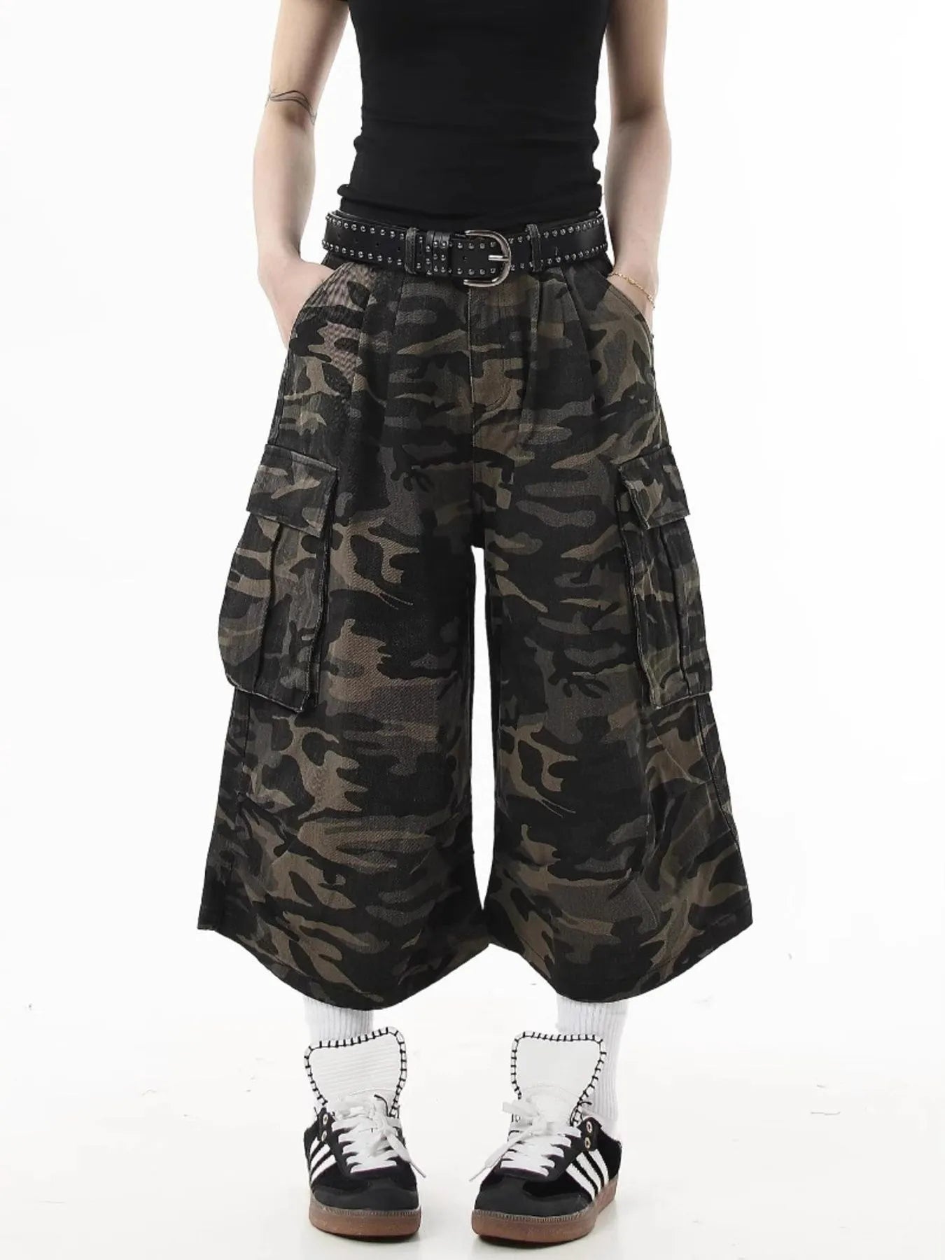 Men's Full Size Camouflage Cargo Denim Shorts Plus Size - Fashorio