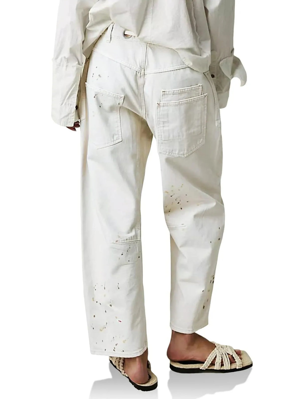 Everyday washed wide leg jeans look