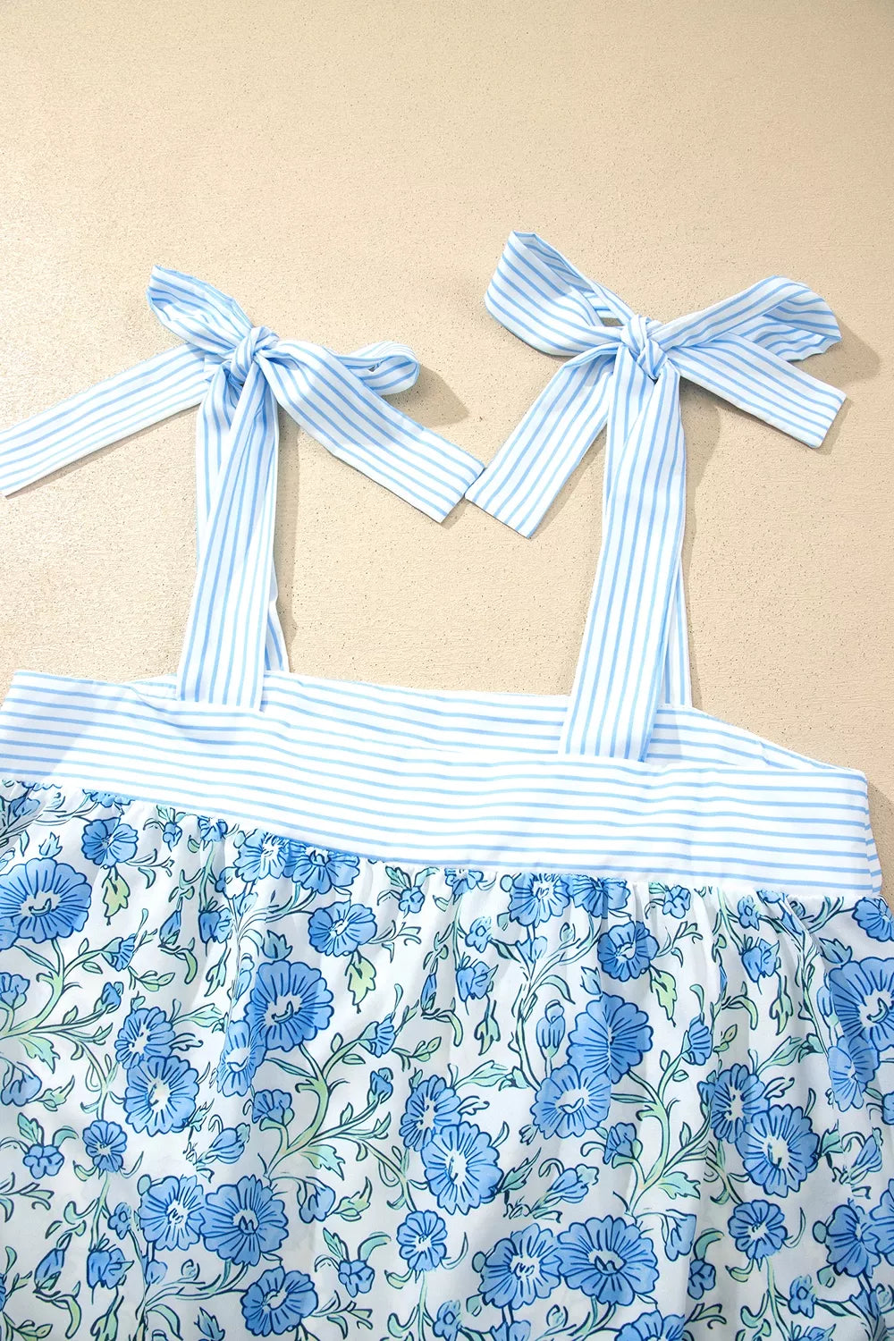Floral tie strap top and shorts full look