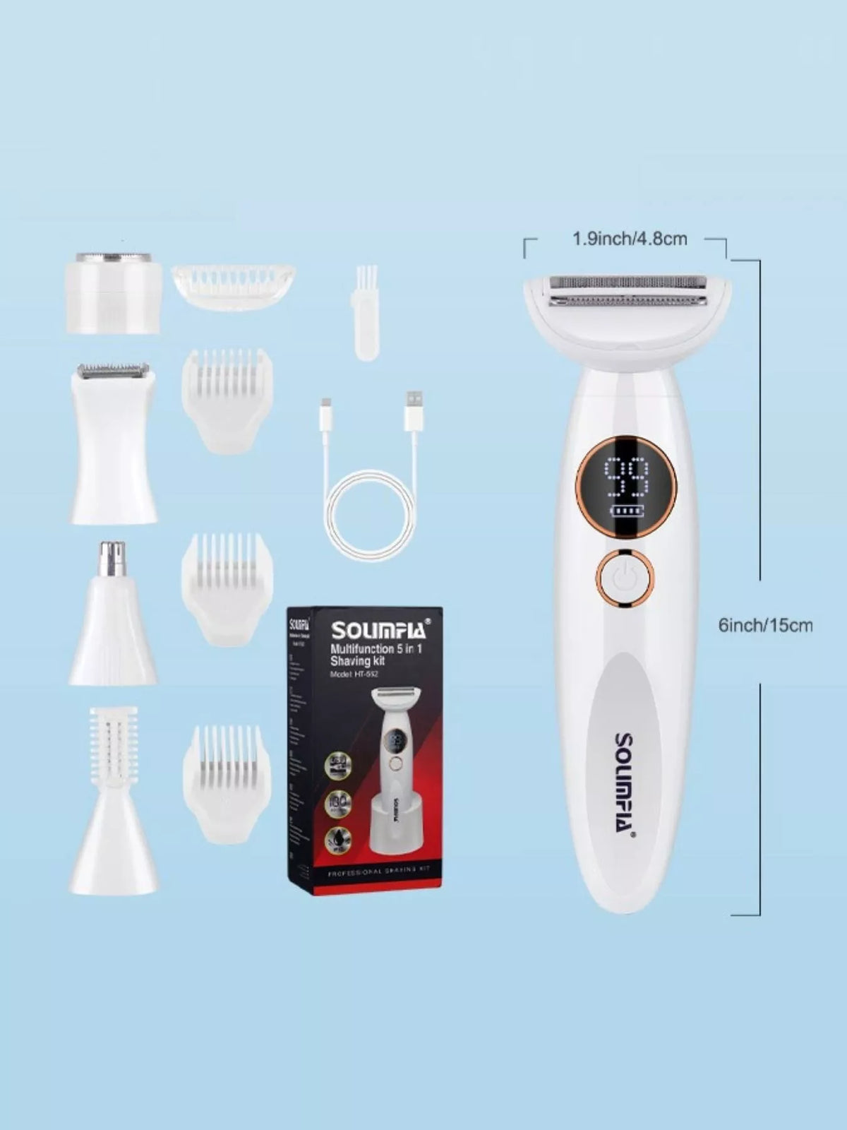 Compact epilator full product view