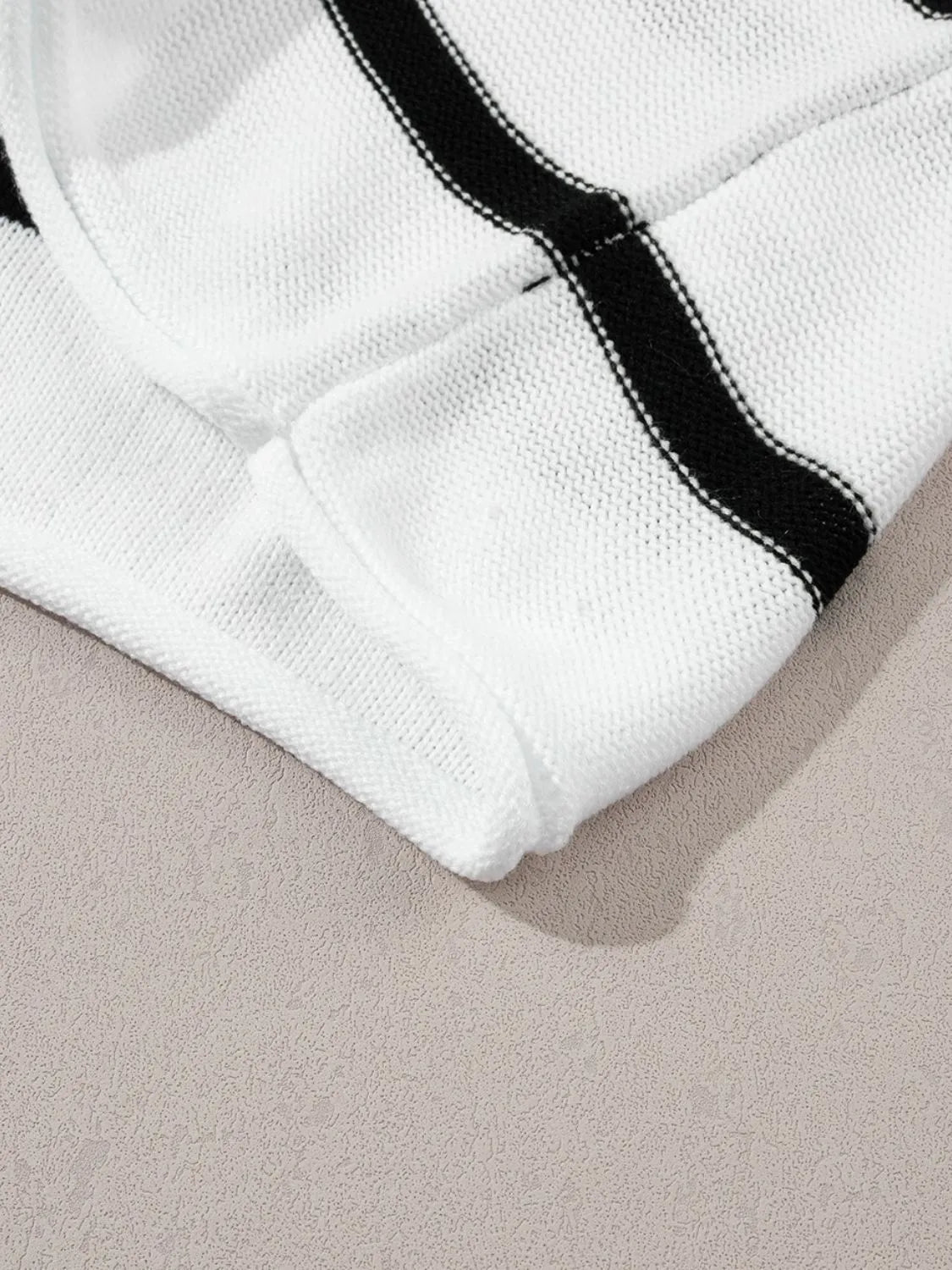 Striped Batwing Sleeve Knit Top - Fashorio