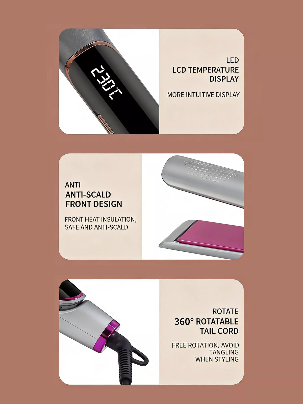 Hair iron plug and cord detail