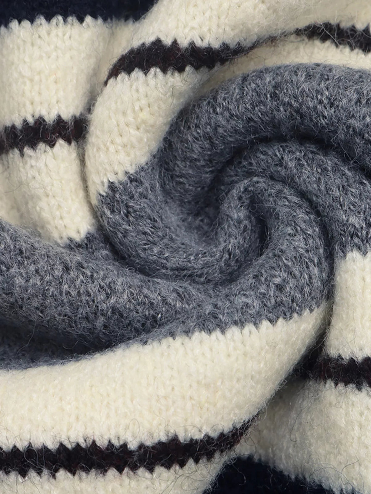 Striped Button Detail Long Sleeve Sweater view 8