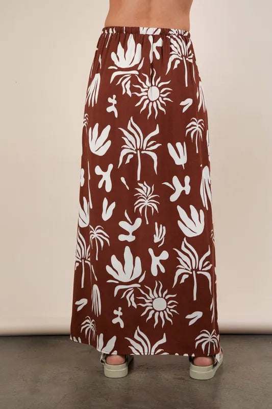VERY J Printed Resort Midi Skirt - Fashorio