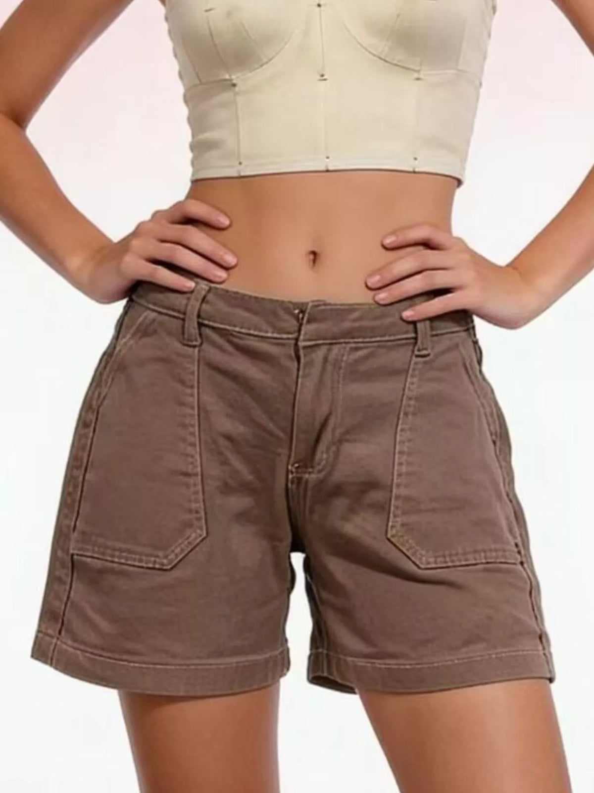 Denim shorts alternate color back view