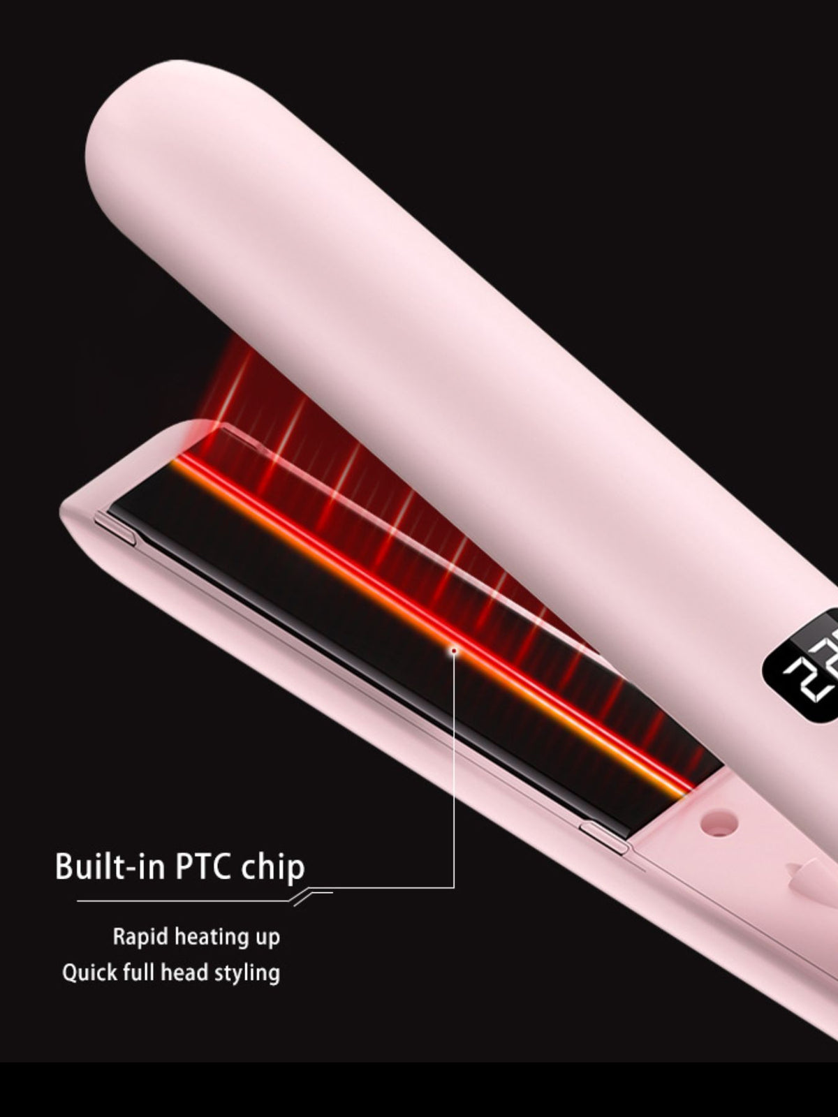Hair straightener held in hand