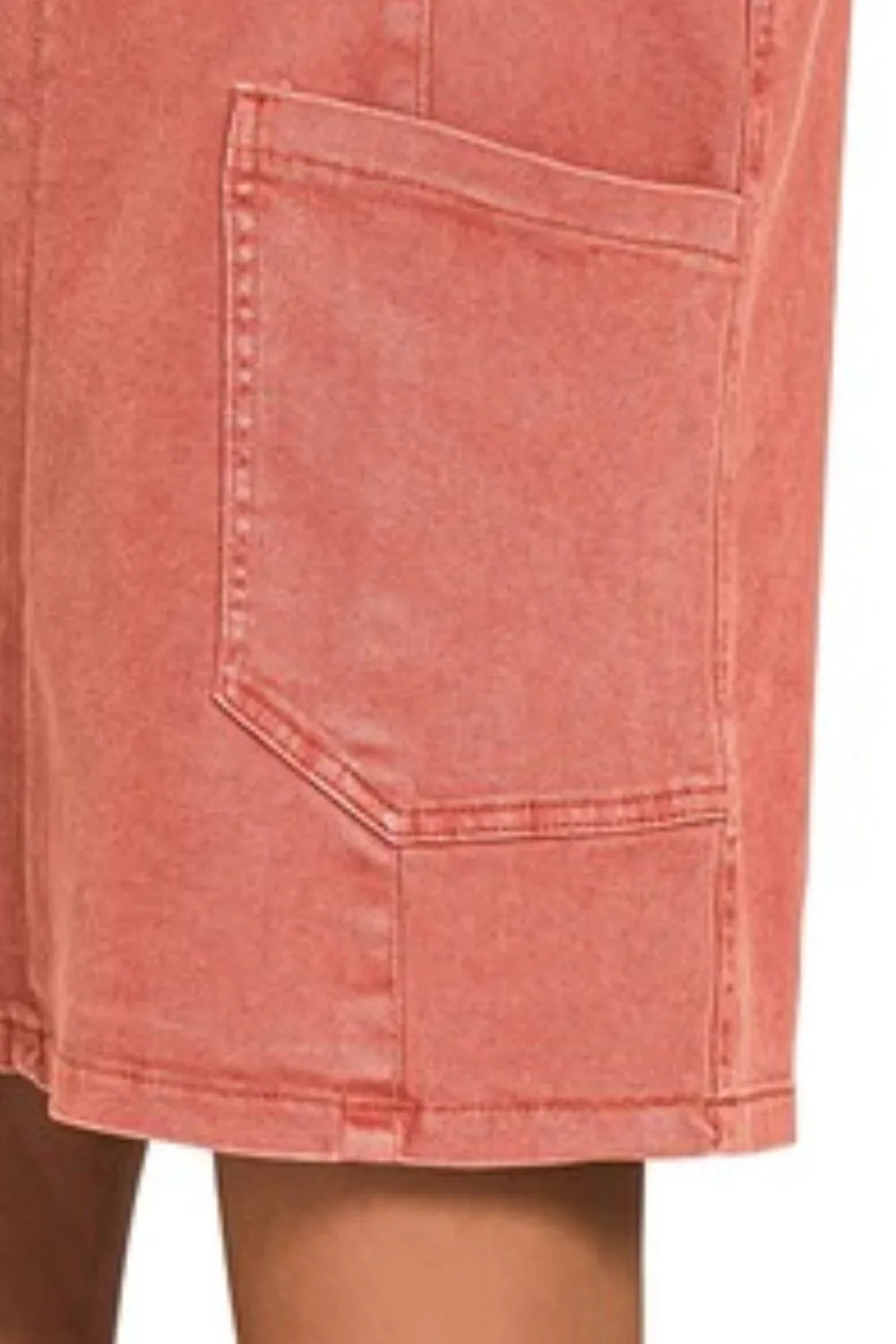 Washed Adjustable Strap Denim Overall Dress side view
