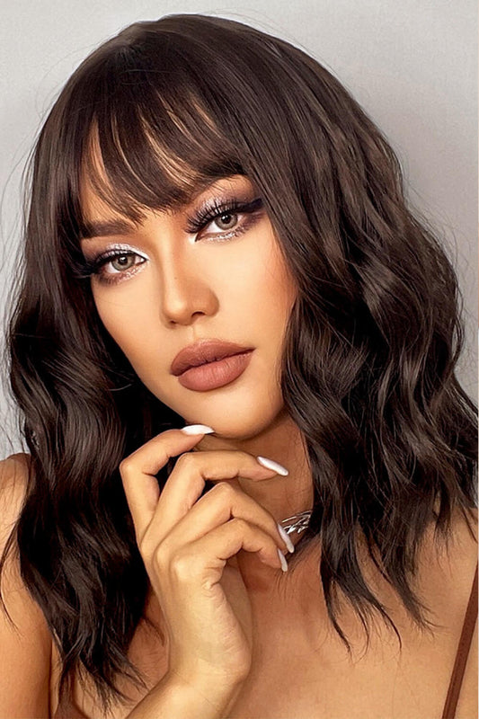 Natural Looking Synthetic Full Machine Bobo Wigs 12'' Black One Size - Fashorio