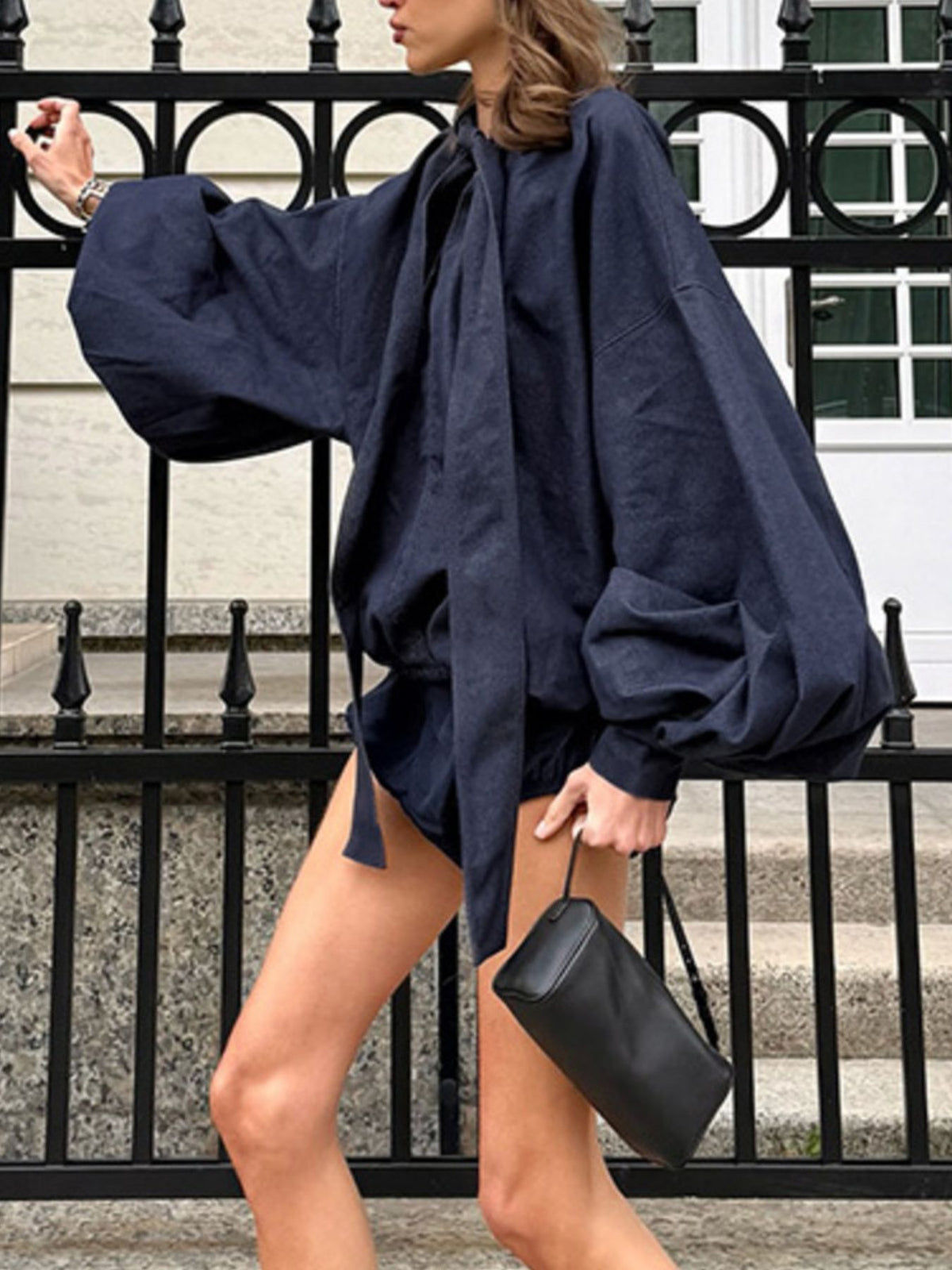 High waist denim shorts from matching set