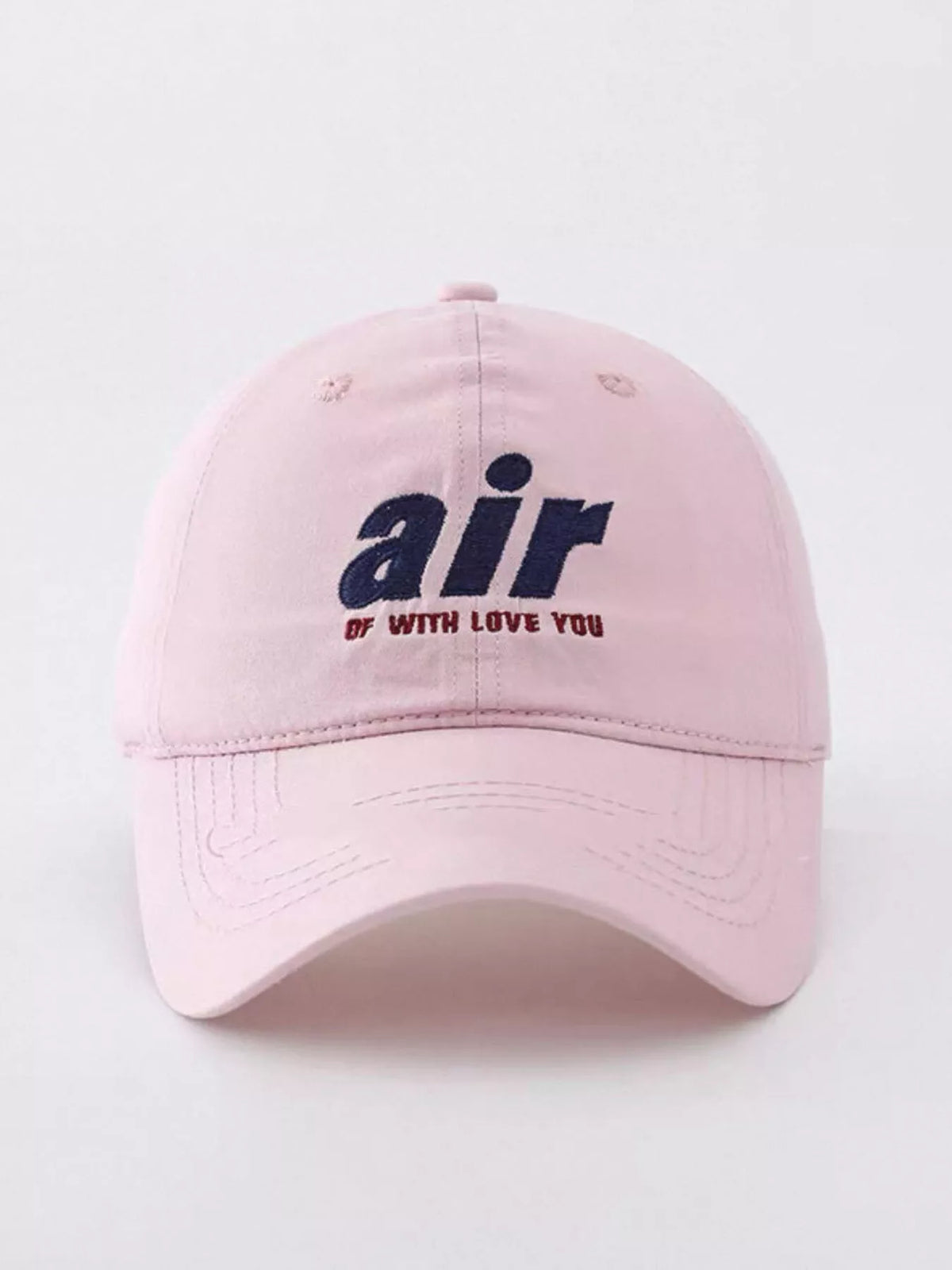 Back view of the embroidered letter baseball cap