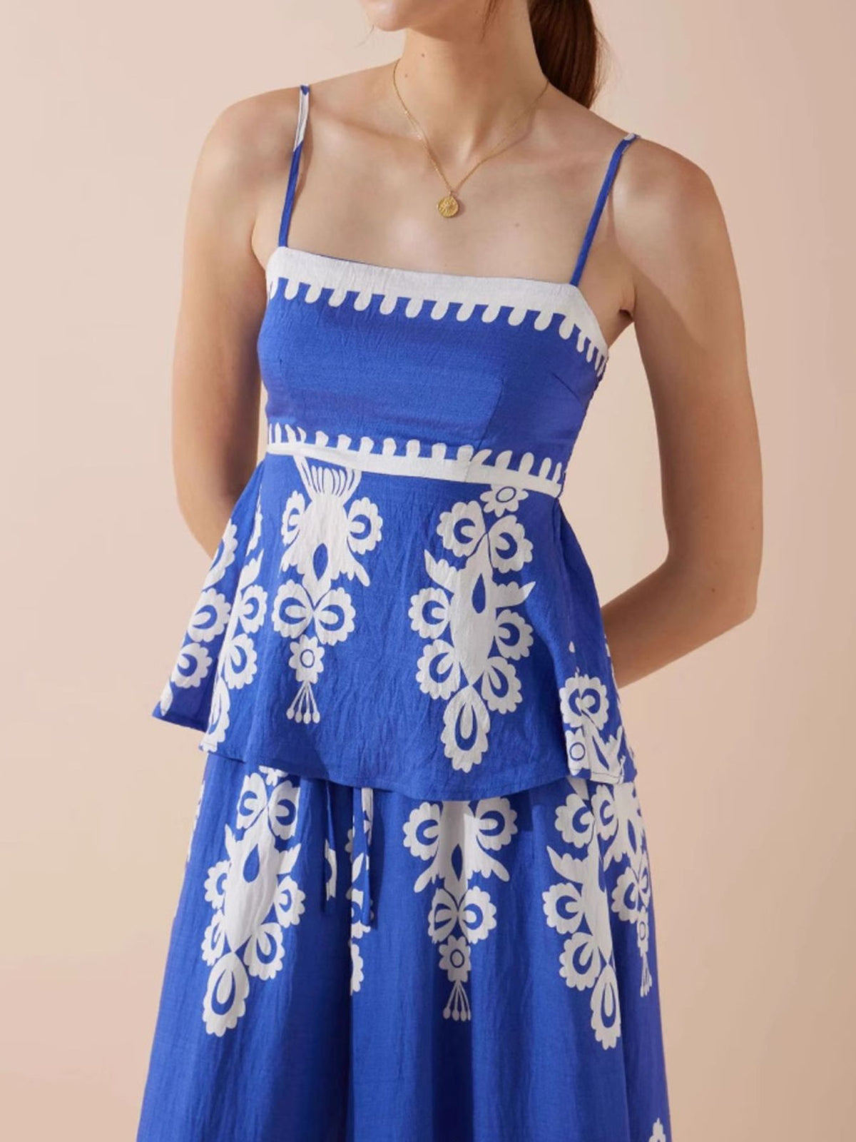 Smocked cami two piece set side view