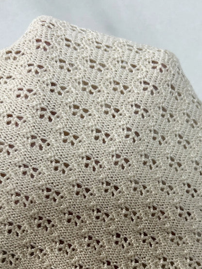 Openwork Button Up Top and Skirt Sweater Set - Fashorio