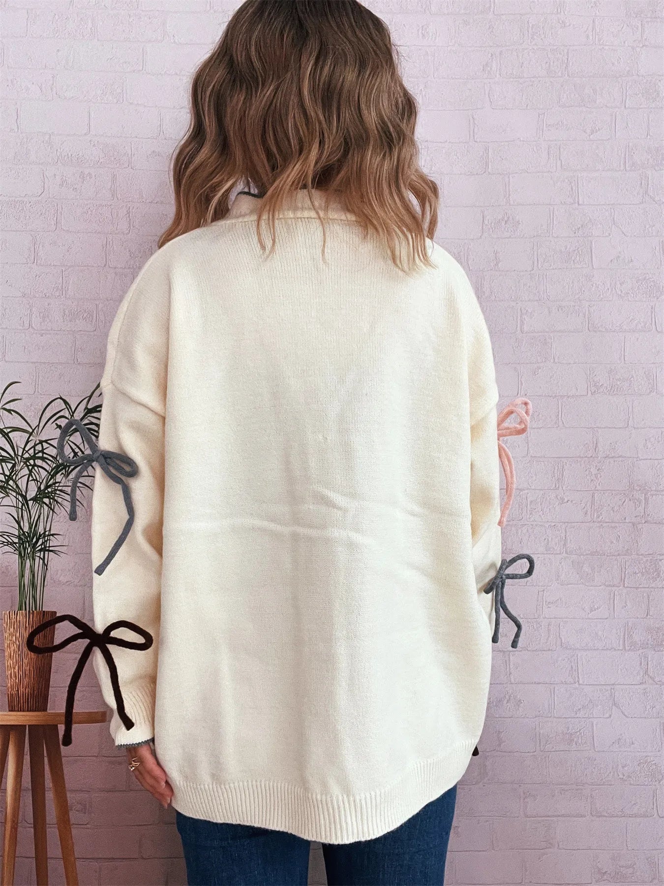 Bow Tie Button Up Cardigan - Fashorio