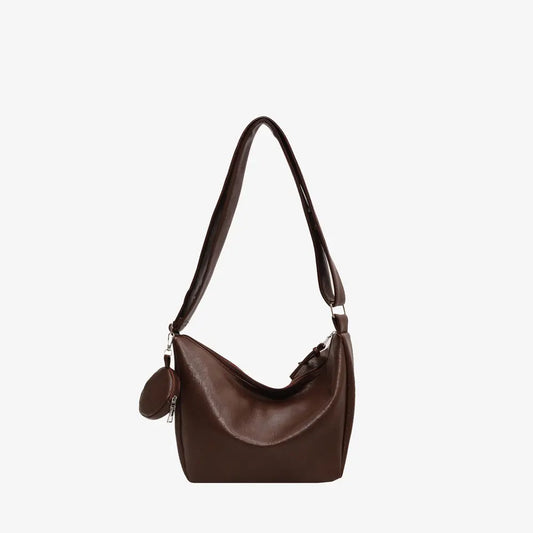 PU Leather Crossbody Bag with Small Purse Chocolate One Size - Fashorio