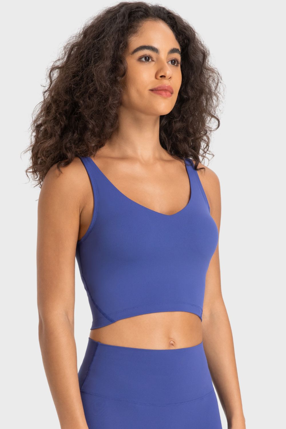 Millennia Deep V-Neck Crop Sports Bra - Fashorio