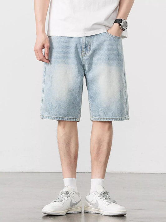 Men's Washed Relaxed Fit Denim Shorts - Fashorio