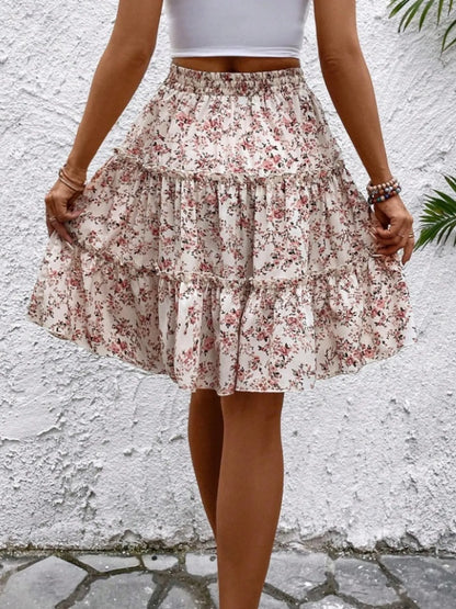 Floral Print Midi Skirt - Fashorio
