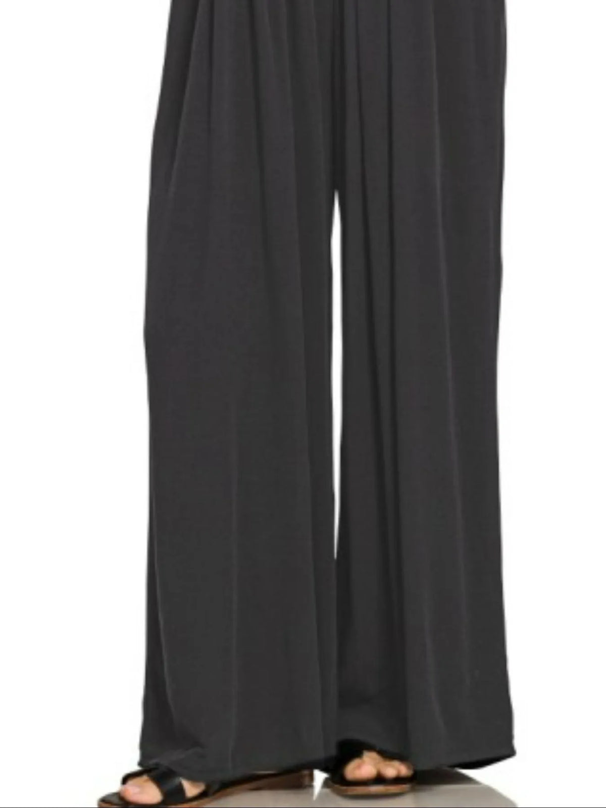 Woven Rayon Crepe Wide Leg Overalls back view