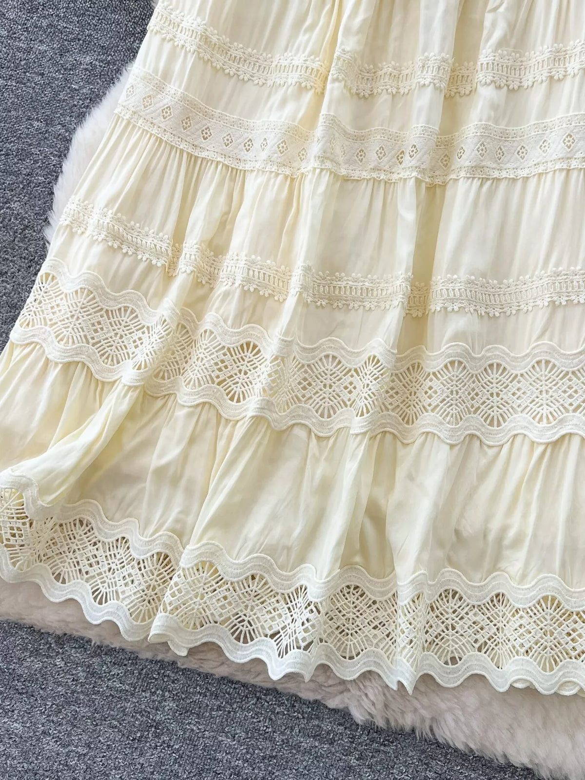 Drawstring lace skirt full outfit