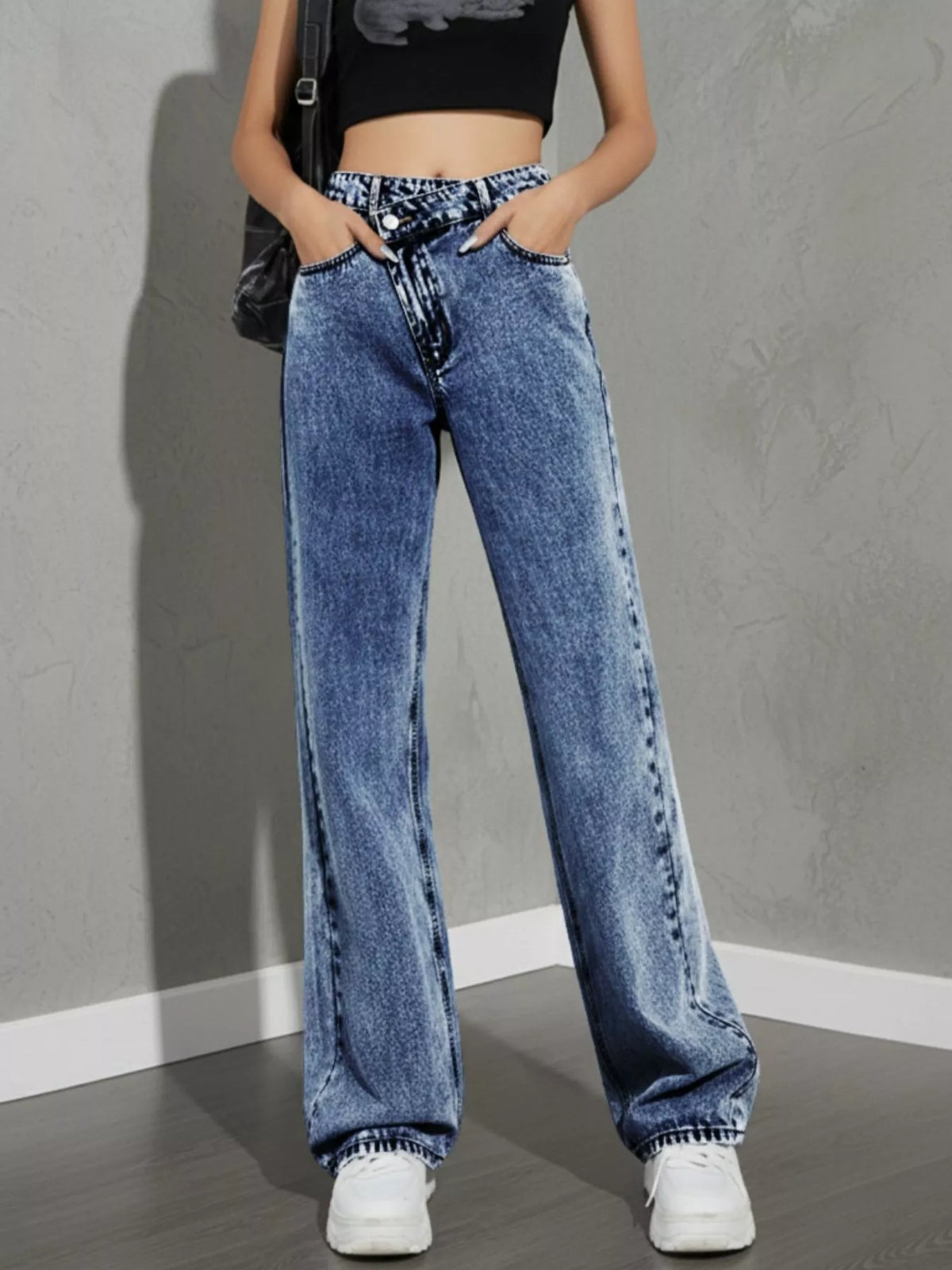 Classic High Waist Wide Leg Jeans, view 16