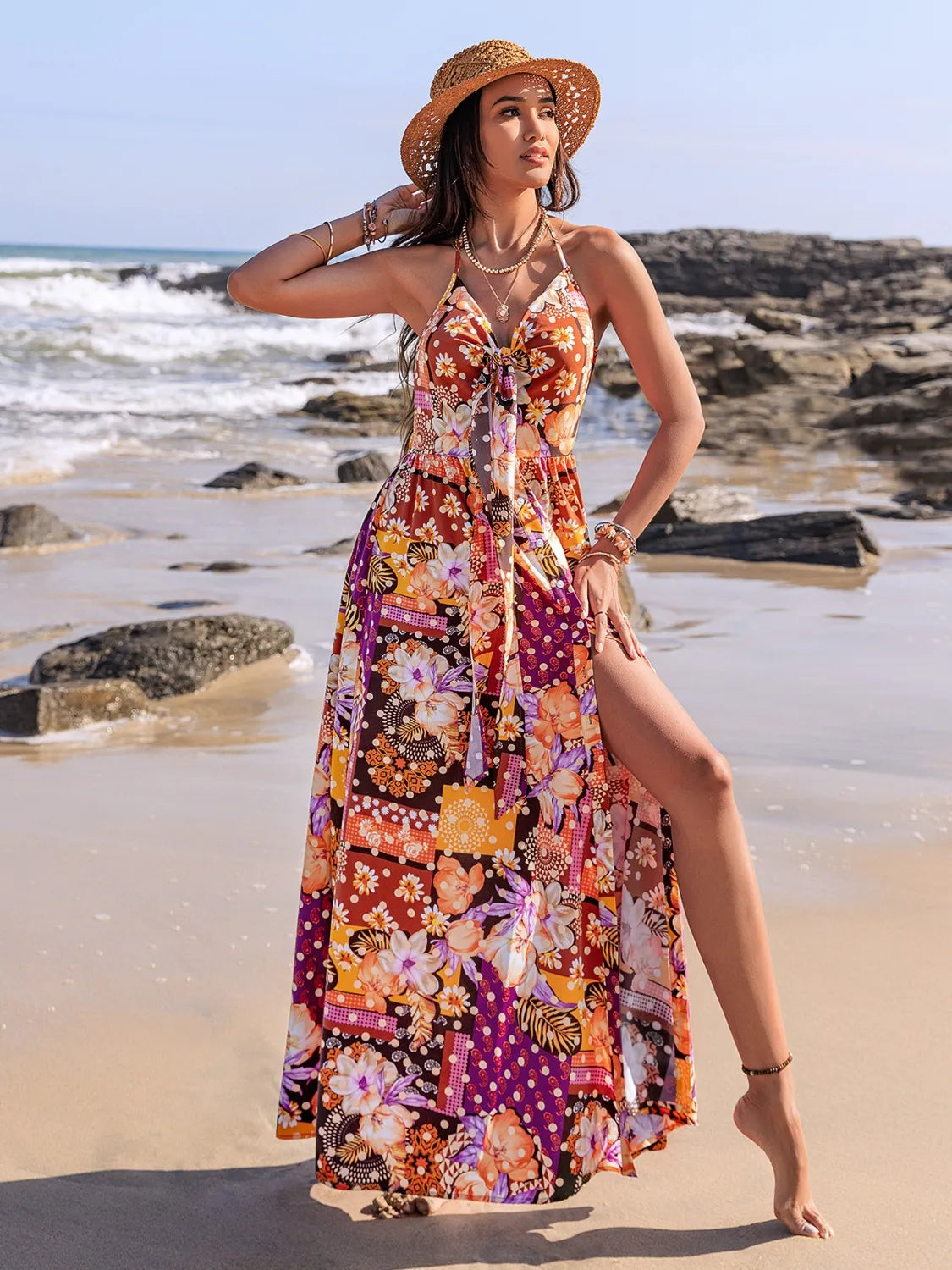 Close up of cami dress print pattern