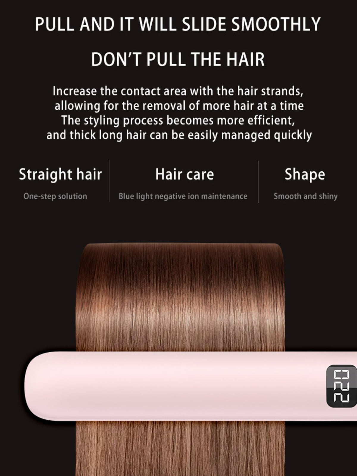 Hair straightener with power cord