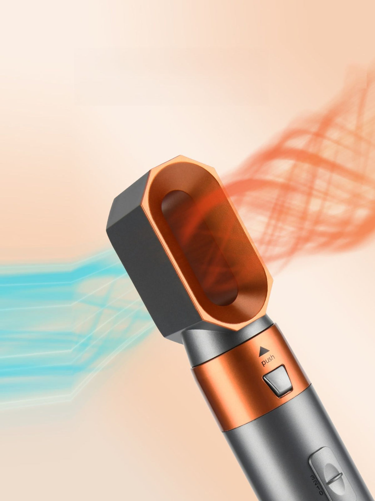 Hot air brush handle close up