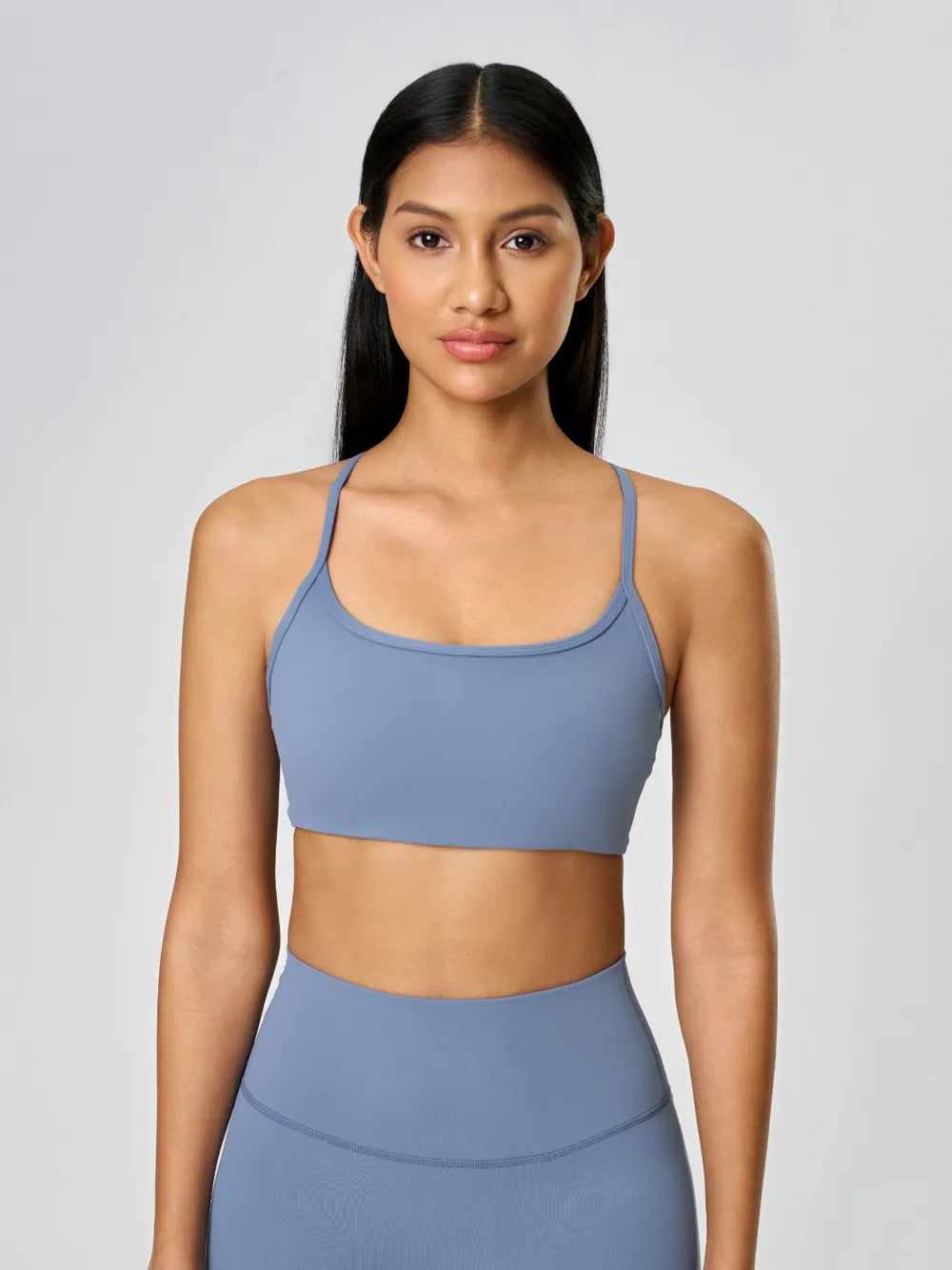 Crisscross Back Scoop Neck Active Cami detail close up