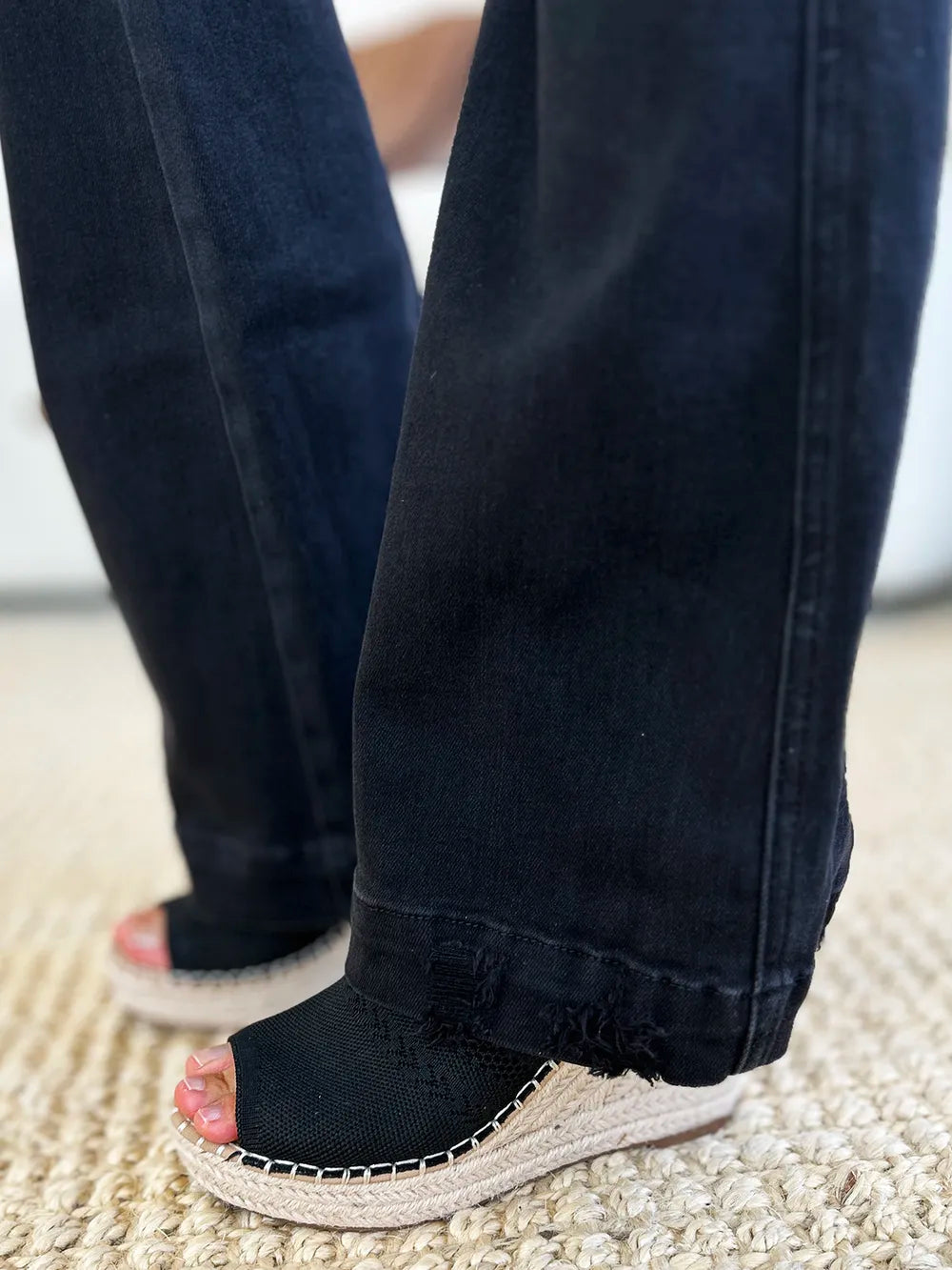Judy Blue Full Size High Waist Distressed Flare Jeans - Fashorio