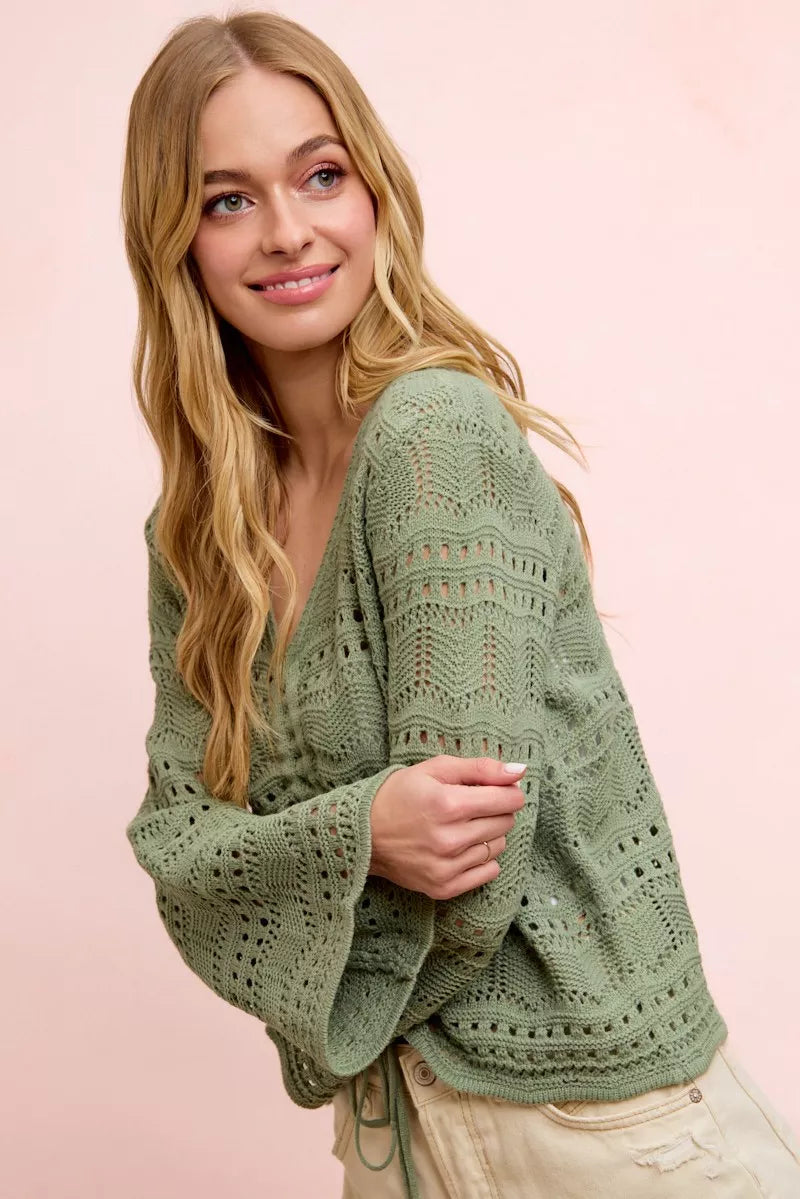 Pointelle knit texture close up