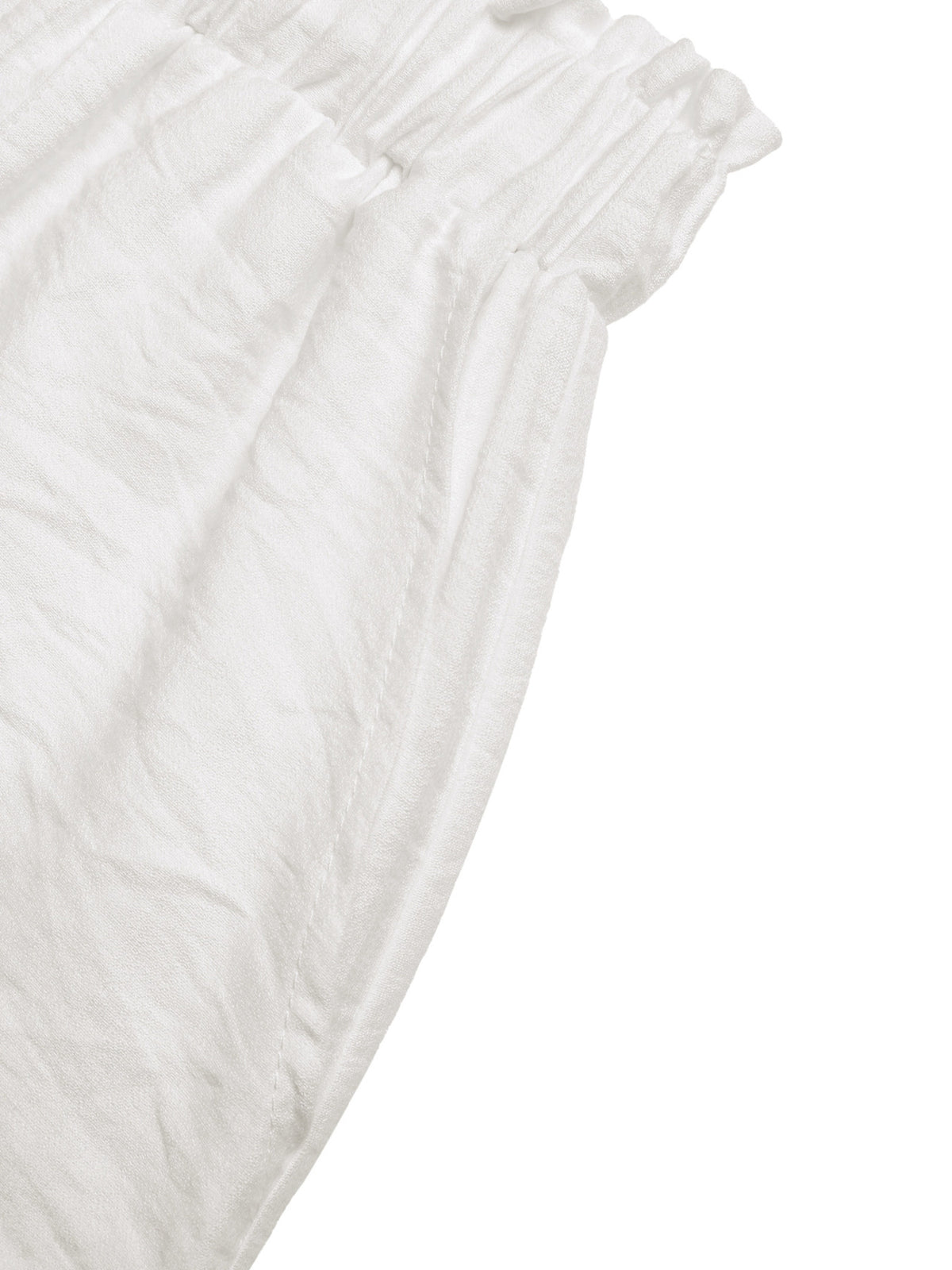 Ivory lace trim shorts side view