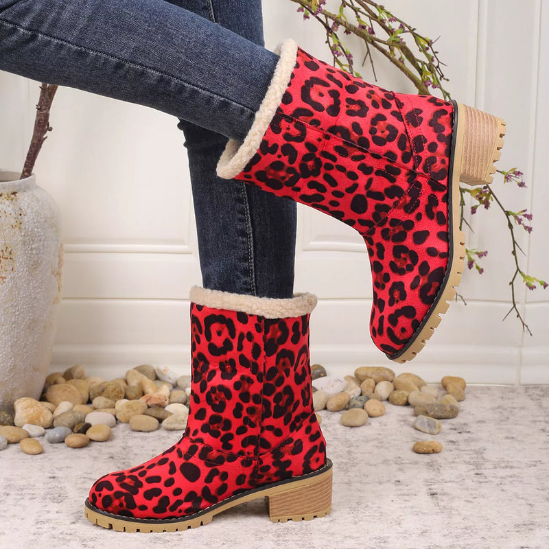 Leopard boots front view