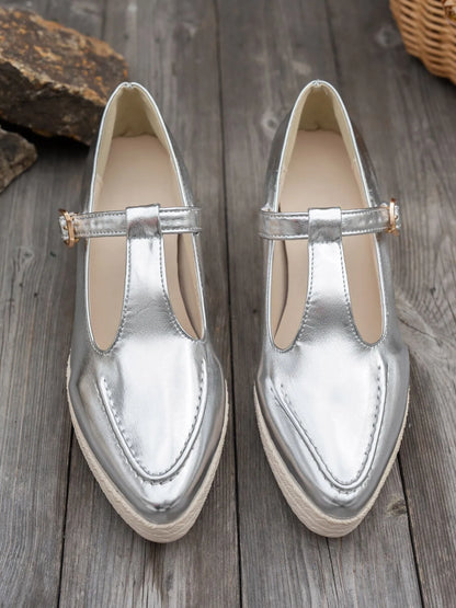 Point Toe Wedge Loafers - Fashorio