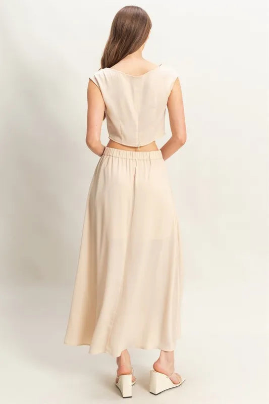 HYFVE Sleeveless Top and Maxi Skirt Set - Fashorio