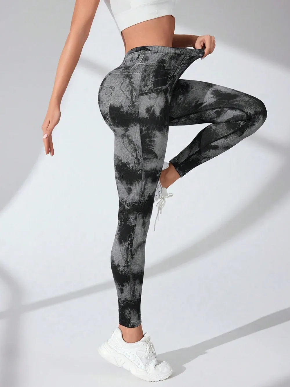 Tie-Dye High Waist Active Leggings - Fashorio