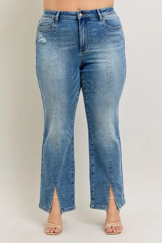 Judy Blue vintage wash jeans pocket detail