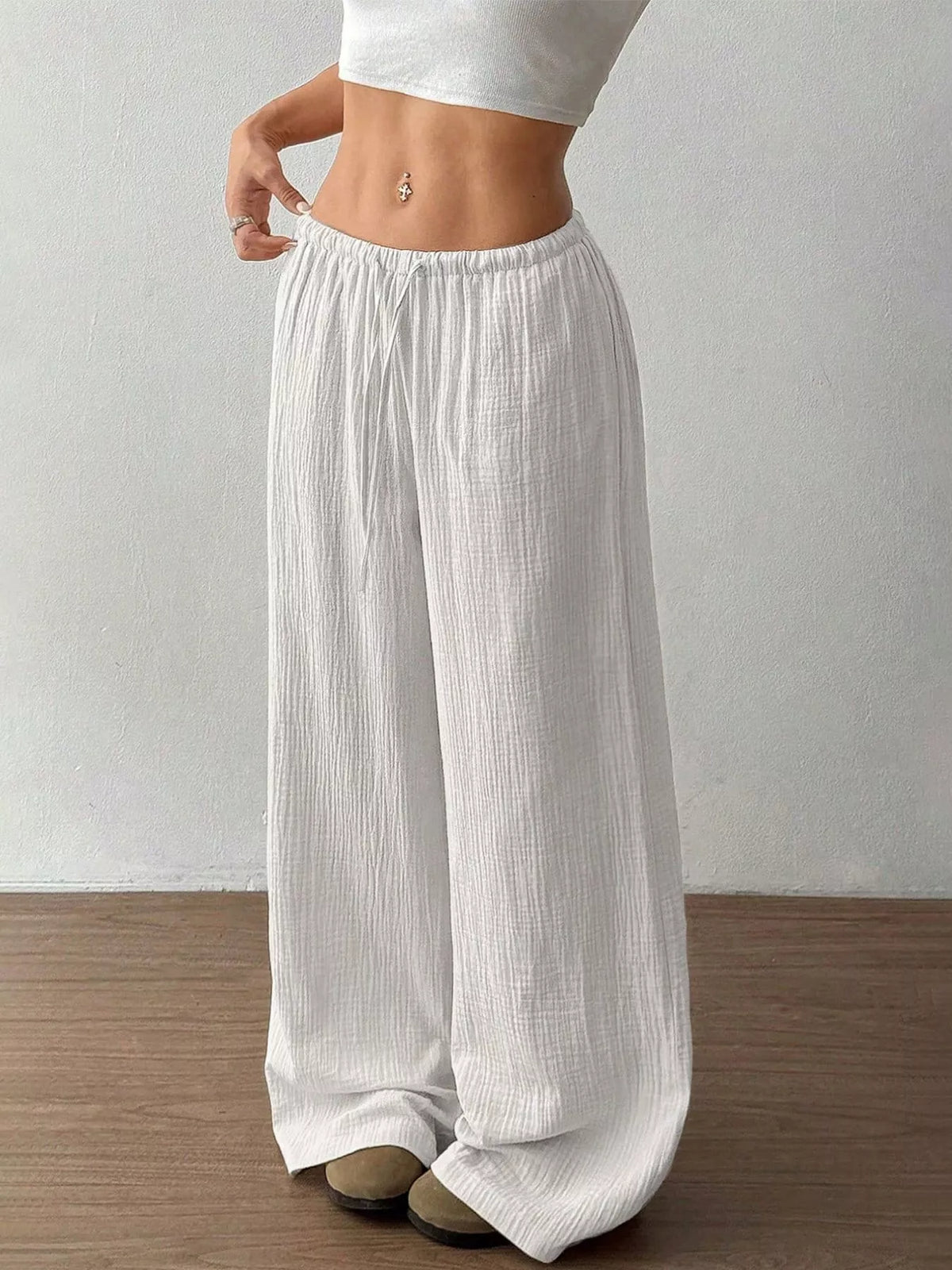 Back view of the drawstring pants