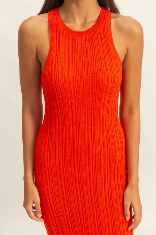 HYFVE Round Neck Bodycon Ribbed Knit Dress - Fashorio