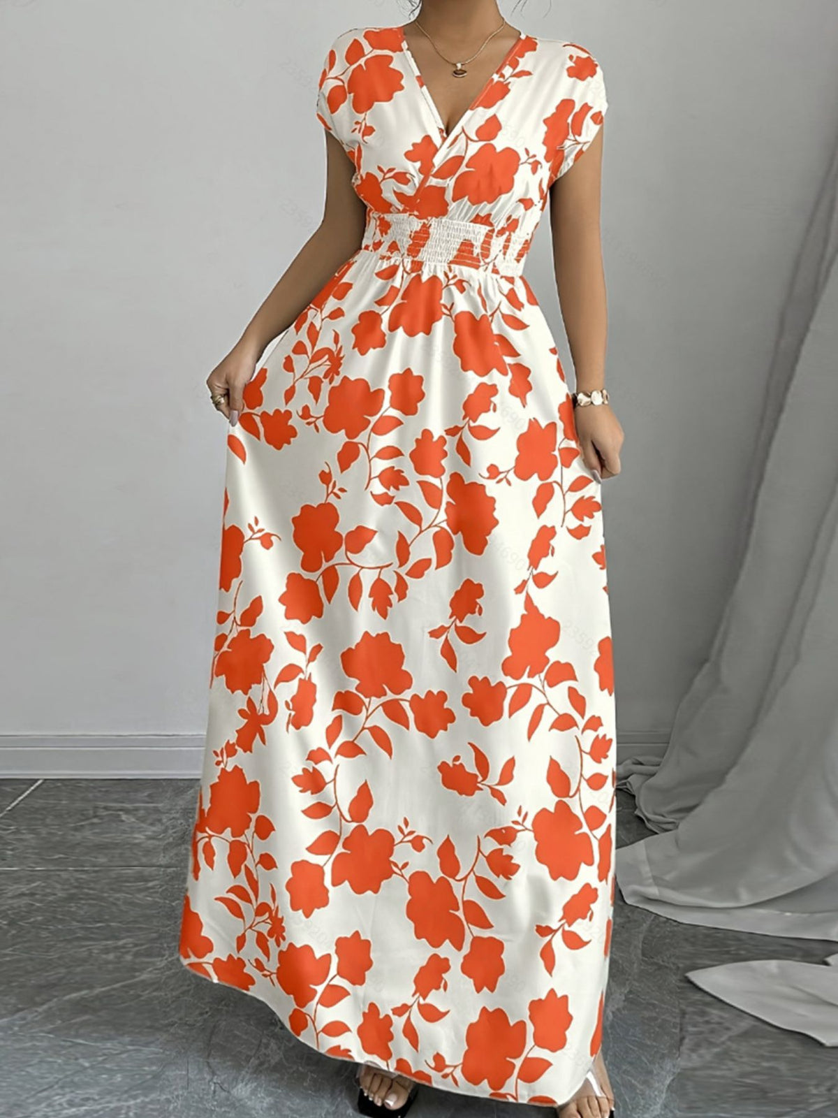 Printed maxi dress in alternate color