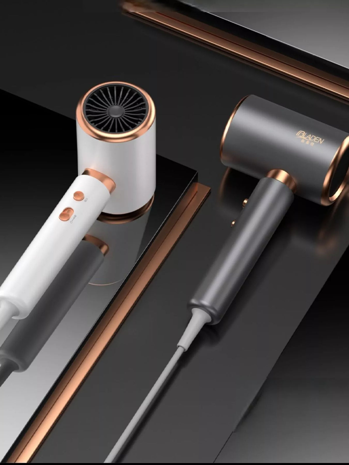 Hair dryer nozzle and airflow view