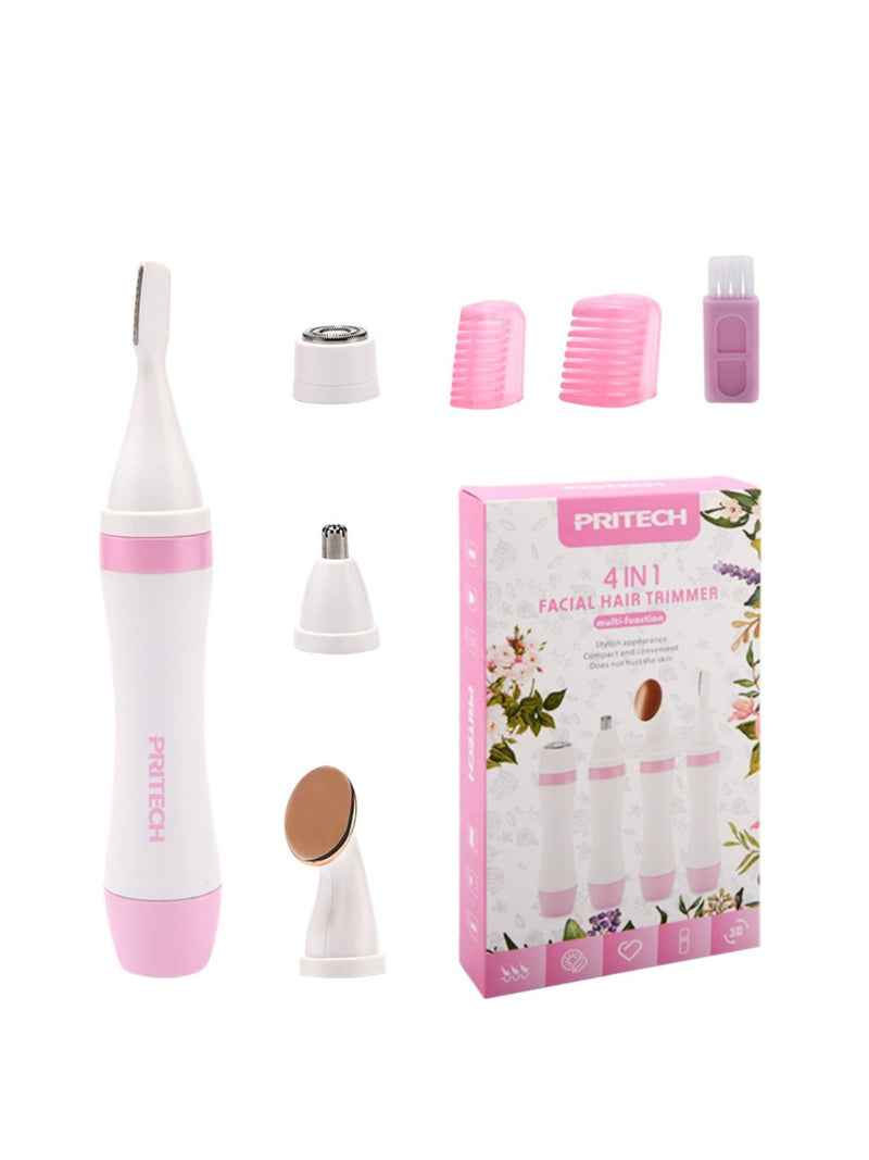 Pink 4 in 1 nose hair trimmer front view