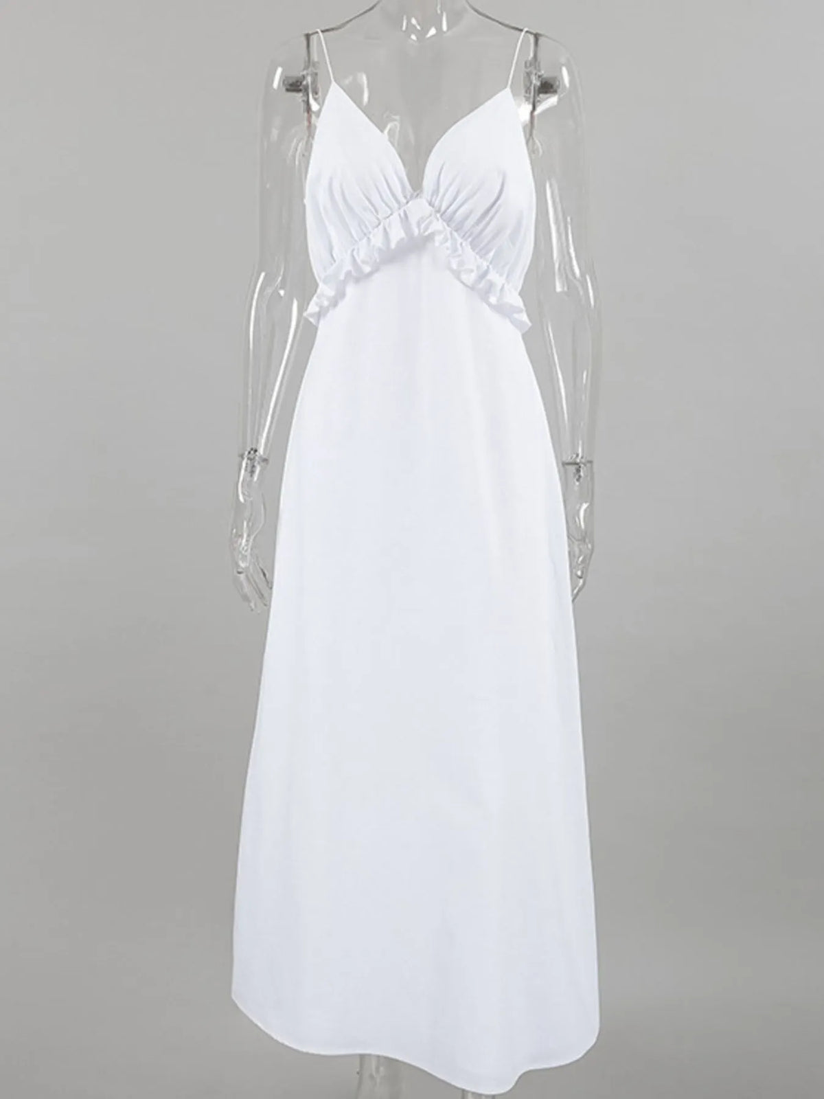 Frill detail maxi dress close up