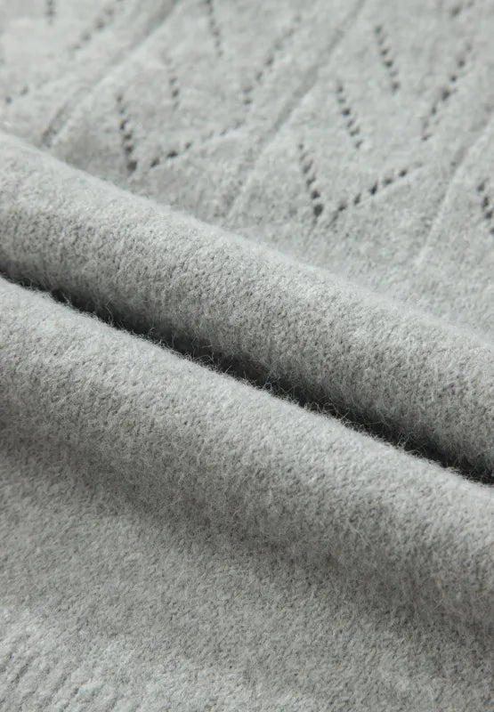 Openwork Button Down Long Sleeve Cardigan - Fashorio