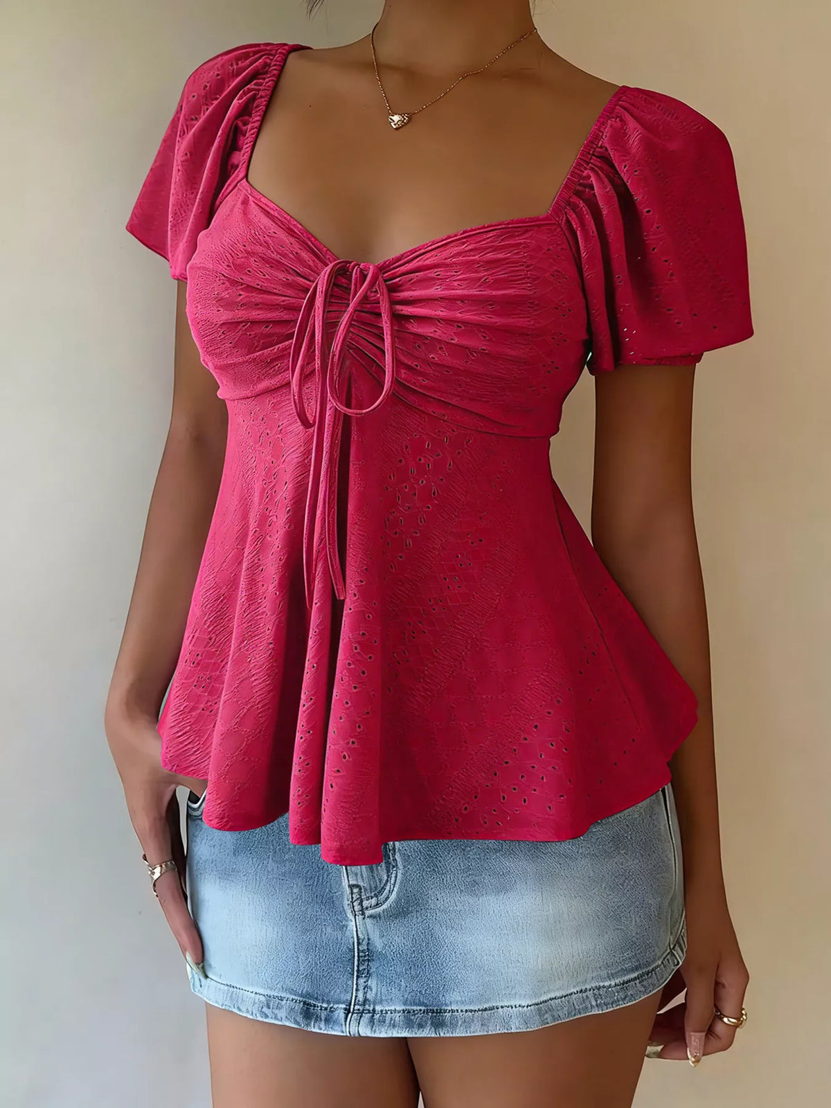 Flutter sleeve detail on the top
