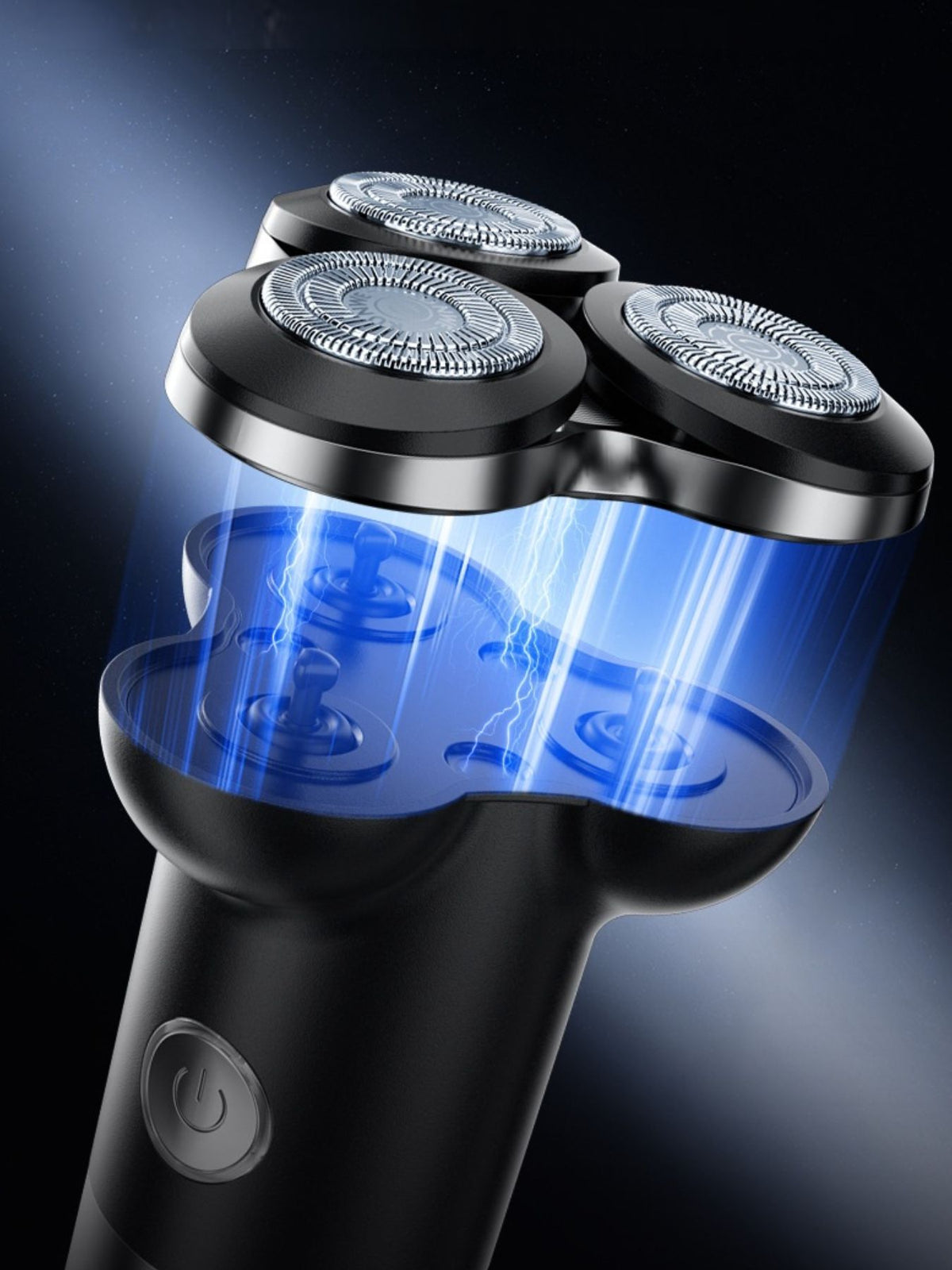 Black rotary electric shaver